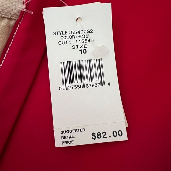 Oscar De La Renta Red Swimsuit Size 10 With Matching Cover-Up Mini Skirt S/M NWT - Picture 9 of 12